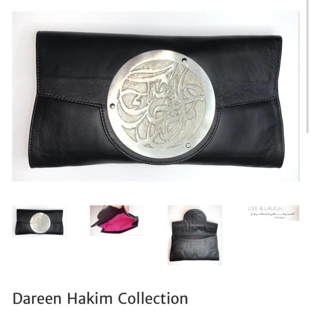 Black Clutch with Silver Accent